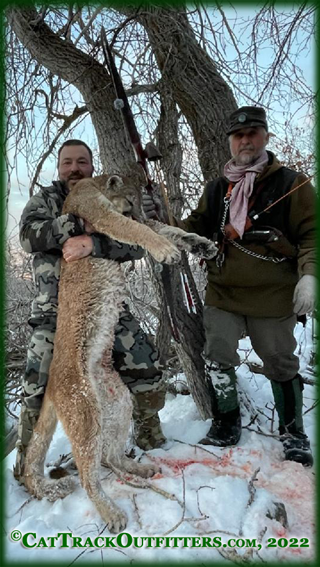 Colorado lion hunting guide and outfitter, Cat Track took this hunter mountain lion hunting in Colorado